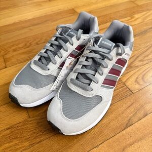 adidas Run 80s Mens size 9.5 Grey Red Blue Running Shoes ID1882 Three Retro